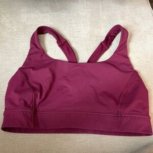 Lululemon Maroon Racerback Sports Bra with Wide Straps